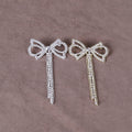 Alloy Full Rhinestone Bowknot Tassel Brooch Pin For Suit Decoration view 1