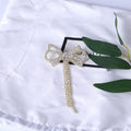 Alloy Full Rhinestone Bowknot Tassel Brooch Pin For Suit Decoration view 6