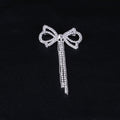 Alloy Full Rhinestone Bowknot Tassel Brooch Pin For Suit Decoration view 4