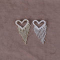 Alloy Rhinestone Heart Tassel Brooch Creative Lapel Pin Accessory view 1