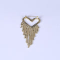 Alloy Rhinestone Heart Tassel Brooch Creative Lapel Pin Accessory view 3