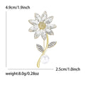 Alloy Rhinestone Daisy Pearl Brooch Pin For Women's Suits view 5