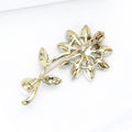 Alloy Rhinestone Daisy Pearl Brooch Pin For Women's Suits view 4