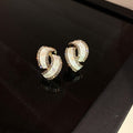 Korean Minimalist Alloy Geometric Irregular Rhinestone Stud Earrings For Women view 4