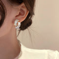 Korean Minimalist Alloy Geometric Irregular Rhinestone Stud Earrings For Women view 3