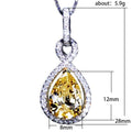 Spring Yellow Pear Shape Water Drop Zircon Pendant Necklace For Women Cross Border Choker view 5