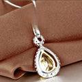 Spring Yellow Pear Shape Water Drop Zircon Pendant Necklace For Women Cross Border Choker view 4