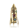 Alloy Rhinestone Cartoon Rocket Brooch For Men And Women Apparel view 1