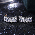 Summer Half Round C Shape AAA Zircon Stud Earrings For Women Copper Platinum Plated Jewelry view 5
