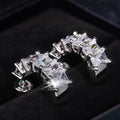 Summer Half Round C Shape AAA Zircon Stud Earrings For Women Copper Platinum Plated Jewelry view 3