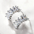 Summer Half Round C Shape AAA Zircon Stud Earrings For Women Copper Platinum Plated Jewelry view 1