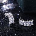 Summer Half Round C Shape AAA Zircon Stud Earrings For Women Copper Platinum Plated Jewelry view 4
