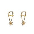 Korean Dongdaemun Style Alloy Rhinestone Flower Tassel Drop Earrings For Women view 5