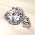 Sparkling Oval Zircon Full Pave Women's Ring Fashion Jewelry For Dropshipping view 3