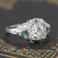 European Vintage Emerald Green Zircon Ring For Women Wedding Anniversary Jewelry view 4