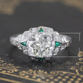 European Vintage Emerald Green Zircon Ring For Women Wedding Anniversary Jewelry view 5