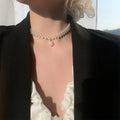 2026 Korean Style Faux Pearl Woven Choker Necklace For Women, Geometric Round Summer Collarbone Chain view 4
