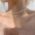 2026 Korean Style Faux Pearl Woven Choker Necklace For Women, Geometric Round Summer Collarbone Chain view 1