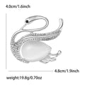 Alloy Rhinestone Cat Eye Swan Brooch Pin For Women's Apparel view 4