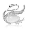 Alloy Rhinestone Cat Eye Swan Brooch Pin For Women's Apparel view 5