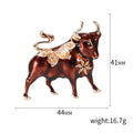 Alloy Zodiac Ox Lapel Pin With Lucky Symbol For Clothing Brooch view 5