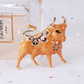 Alloy Zodiac Ox Lapel Pin With Lucky Symbol For Clothing Brooch view 4