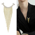 Alloy Rhinestone Tassel Brooch Pin For Women's Blazer Decoration view 2