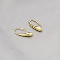 Elegant Gold Plated Alloy Water Drop Hook Studs, Minimalist Korean Style Women's Fashion Earrings view 2