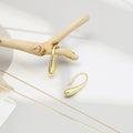 Elegant Gold Plated Alloy Water Drop Hook Studs, Minimalist Korean Style Women's Fashion Earrings view 4