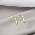Elegant Gold Plated Alloy Water Drop Hook Studs, Minimalist Korean Style Women's Fashion Earrings view 1