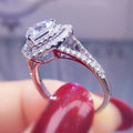 Luxury Micro Pave Heart Shaped Simulated Diamond Zircon Proposal Ring For Women view 4