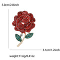 Alloy Rhinestone Rose Flower Brooch Pin For Women's Apparel view 4