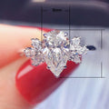 Creative Pear Teardrop Zircon Ring For Women Fashion Engagement Gift Finger Jewelry view 2