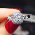 European Princess Cut Zircon Engagement Ring For Women, Inlaid Bridal Wedding Finger Ring view 5