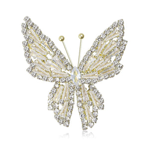 Alloy Rhinestone Butterfly Brooch Pin For Suits And Dresses