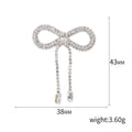 Alloy Rhinestone Bow Brooch With Tassels For Sweaters And Suits view 5