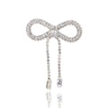 Alloy Rhinestone Bow Brooch With Tassels For Sweaters And Suits view 1