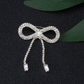 Alloy Rhinestone Bow Brooch With Tassels For Sweaters And Suits view 4
