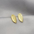 Elegant Mini Gold Alloy Leaf Stud Earrings For Women, Simple Metal Leaf Daily Commute Earrings view 2