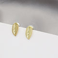 Elegant Mini Gold Alloy Leaf Stud Earrings For Women, Simple Metal Leaf Daily Commute Earrings view 3