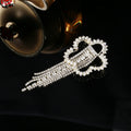 Alloy Rhinestone Flower Tassel Brooch Pin For Women's Clothing view 4
