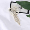 Alloy Rhinestone Flower Tassel Brooch Pin For Women's Clothing view 2