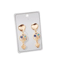 Vintage Evil Eye Alloy Enamel Drop Earrings With Hollow Geometric Heart Butterfly Charms Elegant Stud Earrings view 5
