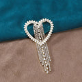 Alloy Rhinestone Heart Tassel Brooch For Women Fashion Clothing view 1