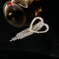 Alloy Rhinestone Heart Tassel Brooch For Women Fashion Clothing view 4