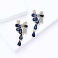 Alloy Crystal Teardrop Bow Brooch Pin With Rhinestone Tassel Decoration view 2