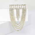 Alloy Rhinestone Geometric Tassel Brooch Pin For Fashion Collar Accessories view 4