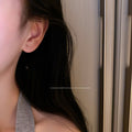 Korean Style Alloy Rhinestone Tassel Geometric Long Drop Earrings For Women view 4