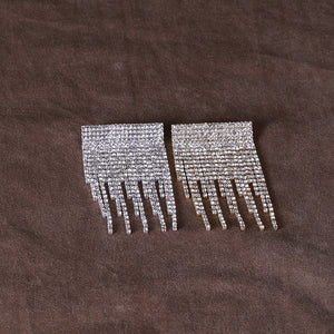 Alloy Rhinestone Long Tassel Brooch For Statement Lapel Decoration