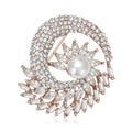 Alloy Rhinestone Wheat Flower Brooch Pin For Elegant Collars view 5